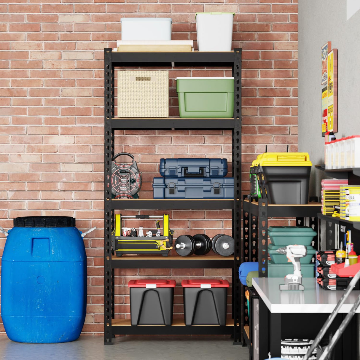 BestOffice 5 Tier Storage Shelves Adjustable Garage Shelves 15.7" D x 35.4" W x 72" H Heavy Duty Garage Shelving with Premium Materials MDF Boards for Kitchen Basement Warehouse Pantry BestOffice