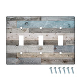 Rustic Farmhouse 3 Gang Toggle Switch/Wall Plate Retro Wooden Decorative Light Switch Cover Outlets Covers for Bedroom Kitchen Home Decor Xianshime
