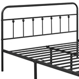 Topeakmart Victorian Style Queen Size Metal Bed Frame with Headboard and Under Bed Storage Topeakmart