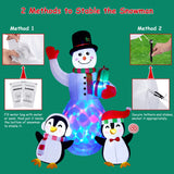 Christmas Inflatables Outdoor Decorations, 8 FT Inflatable Snowman with Penguins, SOLLED Blow Up Xmas Decorations Clearance Indoor Outdoor Yard Garden Patio Lawn Decor with LED Christmas Lights SOLLED