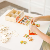Melissa & Doug Farm 4-in-1 Wooden Jigsaw Puzzles in a Storage Box (48 pcs total), 12 Melissa & Doug