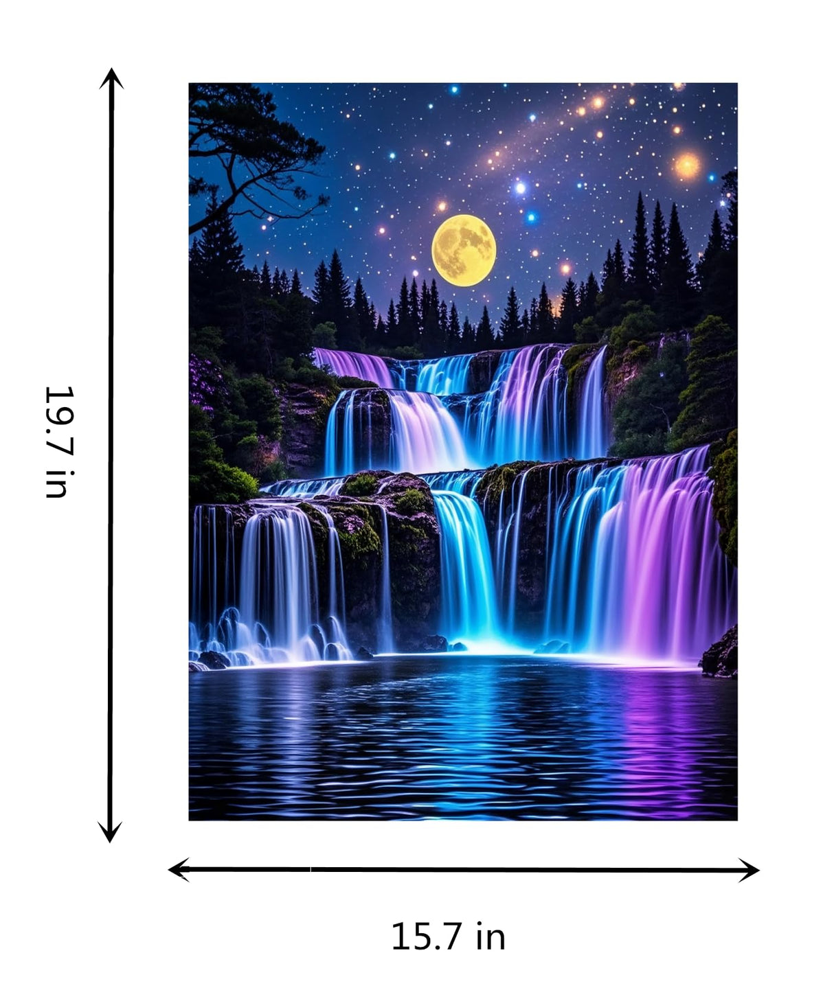 TINDAY Paint by Numbers Kit for Adults Beginner Paint by Number for Adult Painting by Number for Adults Waterfall Painting Kits for Adult Canvas Painting Home Decor Wall Art Moon 16x20 in TINDAY