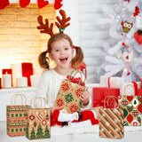 Vellibring 24pcs Kraft Christmas Gift Bags with Handles, Medium Paper Bags for Holiday Party Favors and Decor Supplies Vellibring