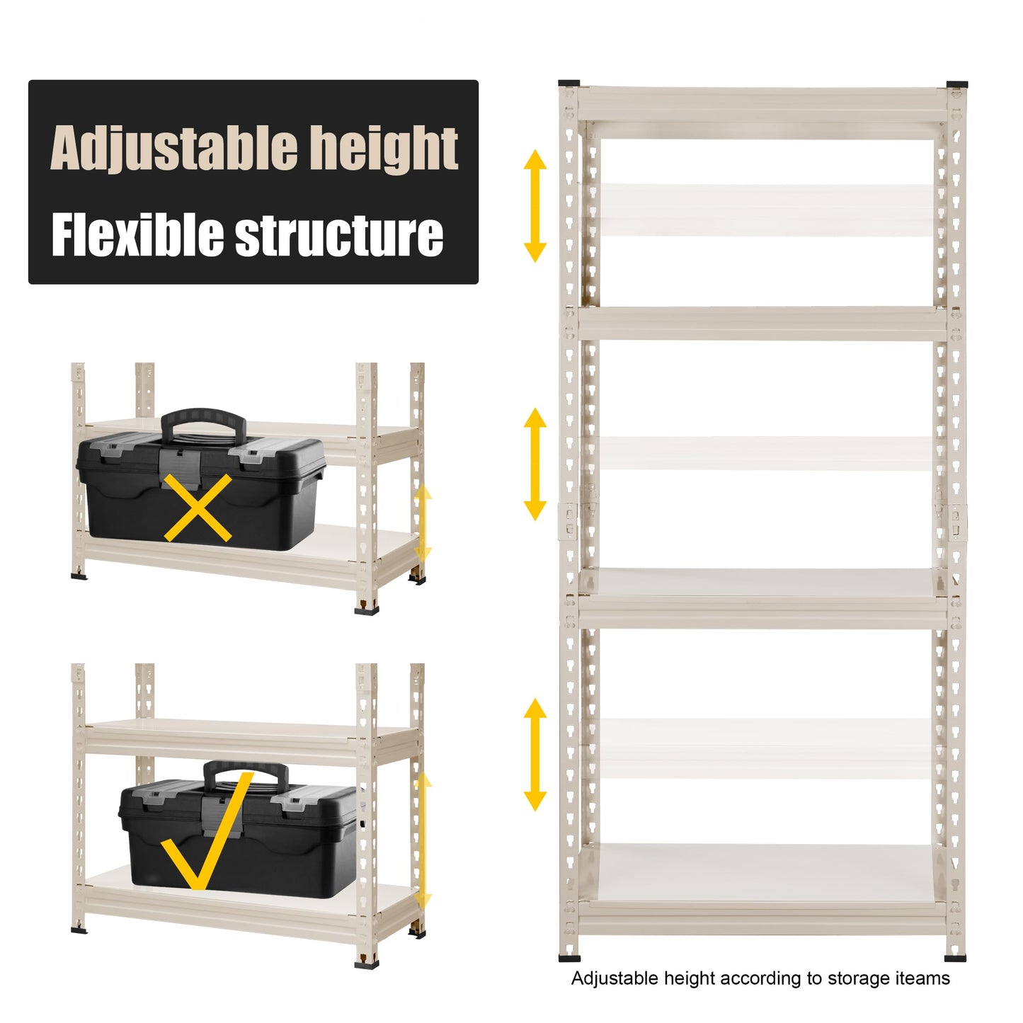 PrimeZone All Metal Garage Storage Shelves, 28" W x 12" D x 60" H 4 Tier Heavy Duty Closet Pantry Shelving Unit, Adjustable Metal Shelf Utility Rack Organizer for Garage, Kitchen, Warehouse, White