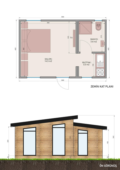 24m2 Modular Wooden House Tiny Home Prefabric Home for Live in