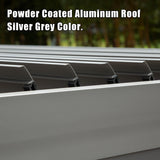 Domi Outdoor Louvered Pergola 12x20FT Full Aluminum Structure,Patio Rainproof Pergola with Two Independently Adjustable Roof for Patio Backyard Garden w/Curtains and Netting - Dark Gray domi outdoor living