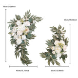 BMQDSM Wedding Arch Faux Flowers Set of 2 Greenery Garland for Wedding Decor Ceremony and Reception Backdrop Decoration (White) BMQDSM