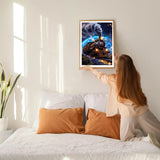 GDYEEH DIY Fantasy Train 5D Diamond Art Kits, Round Full Drill Sparkling Starry Sky Diamond Painting Picture, Steam Train Painting by Numbers Art Kits for Adults Beginners Home Wall Decor 12x16 inch GDYEEH