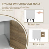 YESHOMY Modern TV Stand for 65" Television, Entertainment Center with Two Storage Cabinets, Retro Style Media Console for Living Room, Bedroom, Office, 58 Inch, White and Coffee YESHOMY