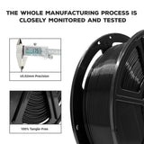 FLASHFORGE PLA Filament 1.75mm, 3D Printer Filament 1kg (2.2lbs) Spool, Dimensional Accuracy +/- 0.02mm, 3D Printing Filament Easy to Use and Fits for Most FDM 3D Printers (Black) FLASHFORGE