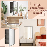 Suzile Modern 16 x 24 x 4.3 Inch Medicine Cabinet with Mirror Wall Mounted Framed Recessed Bathroom 3 Shelves Wall Mounted Sliding Doors(Light Grey,1 Pack) Suzile