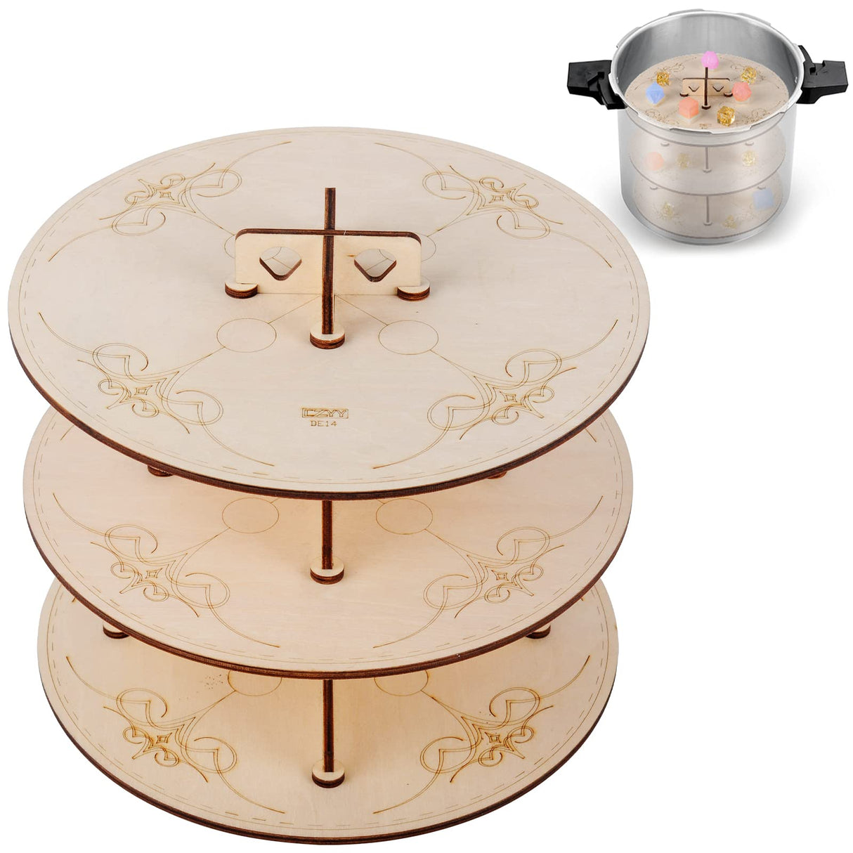 CZYY Pressure Pot Dice Rack Wooden Easy-Assemble Shelves, Pressure Pot Stand Perfect for Dice Making CZYY