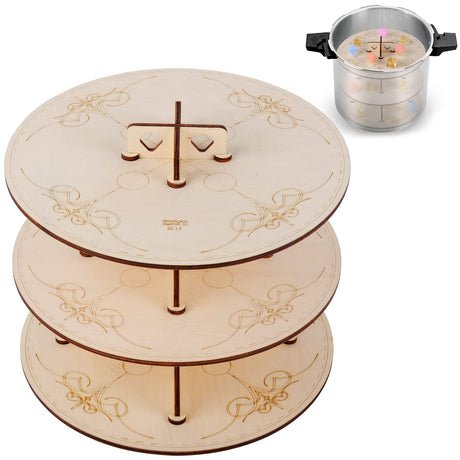 CZYY Pressure Pot Dice Rack Wooden Easy-Assemble Shelves, Pressure Pot Stand Perfect for Dice Making CZYY