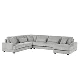Oversized U-Shaped Sectional Sofa Modern Living Room Couch Upholstered in Soft Corduroy with a Chaise Lounge Merax