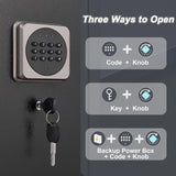 ANXINWEI 2-3 Gun Safe, Gun Cabinet with 180° Full Access Door and Removable Shelf, Gun Safe for Rifles and Pistols with Dual Alarm System and Mute Mode, Quick Access Long Shotgun Safe with LED ANXINWEI