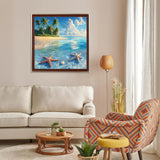 Miwixy Beach Diamond Art Kits for Adults,Summer Diamond Painting Kit,5D Full Drill Round Diamond Dots Paintings Canvas for Beginners Home Wall Decor12x12inch (Beach-A) Miwixy