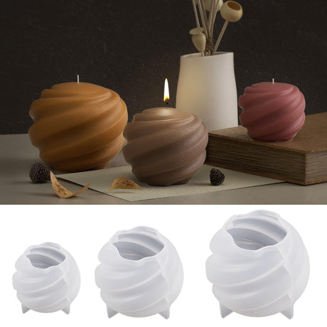2 Pack Wave Candle Mold Spiral Candle Mold Ball Mold Ball Resin Casting Mold Resin Making Molds Silicone Mold for Candle Home Decorate Mold Candle Making Mold 3D Animal Mold ESEENS