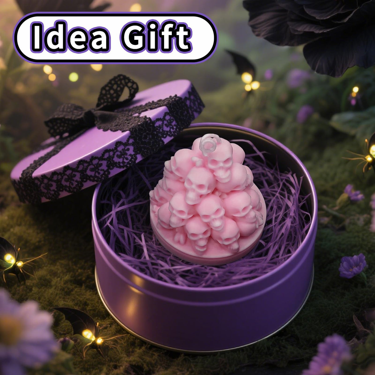 ZQYSING Skull Candle Molds for Candle Making, Halloween Silicone Mold for Epoxy Resin Candles Wax Soap Plaster Cement Concrete Home Party Decorations ZQYSING