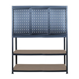 Prostormer 47.25 inch Workbench, Heavy-Duty Multipurpose Garage Worktable with Pegboard Shelves and Peg Board Hook Kit for Garage, Home, Workshop Storage, DIY Projects Prostormer