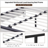 JXQTLINGMU Farmhouse Queen Wood Bed Frame with 52" Tall Headboard & Footboard, Platform Bedframe with Hidden Storage Drawers, Noiseless, No Box Spring Required, Antique Black JXQTLINGMU