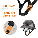 DS-SMAAT Full Brim Construction Hard Hat with Visor, 6-Point Ratchet Suspension Safety Helmet,Superior Impact Head Protection for Industry Use,ANSI Z89.1&OSHA Approved,Both for Men&Women(Matte Black) DS-SMAAT