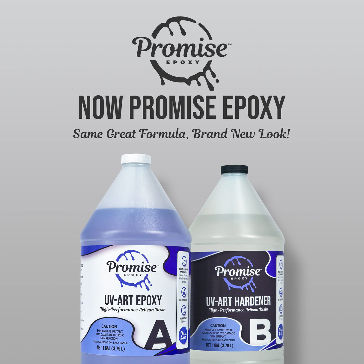 Epoxy Resin Promise Epoxy 2 Gal of UV Art Formula Crystal Clear Coating Table Top Epoxy Resin with Superior UV Resistant Hard Finish on Tabletop, Countertop, Perfect for DIYers, Home Decor Pro Marine Supplies