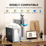 OMTech 50W Fiber Marking Machine with LightBurn, 7x7 Inch Fiber Laser Engraver for Metal Silver Gold Aluminum More, Fiber Laser Engraving Machine Marker Etcher with JPT Laser Source Autofocus Camera OMTech