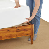 Bme Oliver Headboard Queen Size Bed Frame - 15-Inch Signature Design with Rattan Headboard, Bohemian and Mid Century Style, 12-Slat Wood Support, No Box Spring Needed - Easy Assembly, Caramel Bme