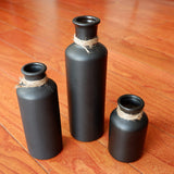 Matte Black Ceramic Vase Set, 3 Small Rustic Decorative Vases for Modern Farmhouse Office Home Decor, Living Room Centerpieces Decoration for Table Mantel Entryway Shelves Decor Egobasic