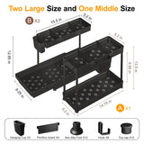 Sevenblue 3 Pack Under Sink Organizers and Storage L-Shaped, 2 Tier Sliding Bathroom Organizers and Storage with Hooks Hanging Cup, Multi-Purpose Cabinet Organizers for Kitchen Bathroom, Black Sevenblue
