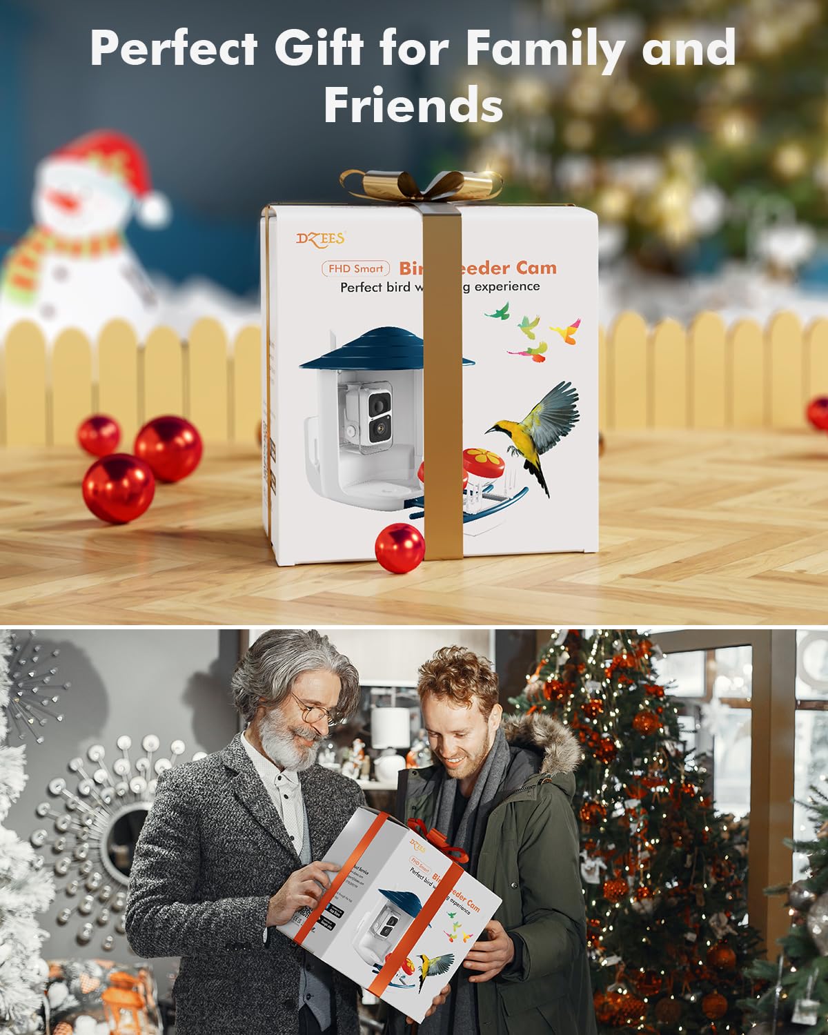 Dzees Smart Bird Feeder with Camera, Bird Feeder Camera Wireless Outdoor, AI Identify Bird Species, Auto Capture Bird Videos, 1080P HD Bird Camera Dzees