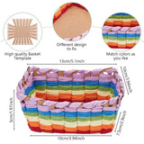 FREEBLOSS 12 Set DIY Basket Weaving Kit Rectangular Raffia Ribbon Basket Creative Woven Bowls for Adults Paper Basket Making Kit for Students Arts and Crafts Projects Basket Activities FREEBLOSS