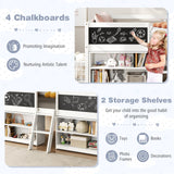 Giantex Low Loft Bed Twin Size, Wooden Loft Bed with Ladder & Blackboard, Twin Bed Frames for Kids with Storage 2 Bookcases and Under-Bed Play Space, Kids Twin Bed (White) Giantex