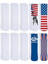 Vabean 10 Pairs Blank White Sublimation Socks Halloween DIY Socks Printable Athletic Socks Full Sublimation Socks Unisex Sports Crew Socks, One Size Vabean