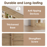 FACBOTALL Triple Wide Bookshelf, 6 Tier Large Bookshelf, Bookcase with 17 Open Display Shelves, 74'' Tall Bookcases and Bookshelves for Living Room, Home Office, Library, Light Oak FACBOTALL