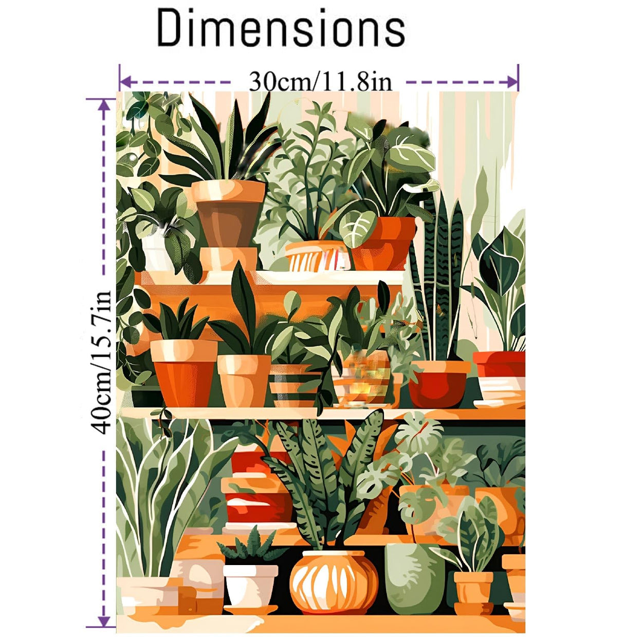 LWZAYS Green Plant Paint by Number Kit for Adults Canvas, Green Plant Adult Paint by Number Kits, Potted Simple Paint by Numbers Art Craft Kits for Gift Decor - 12x16Inch LWZAYS