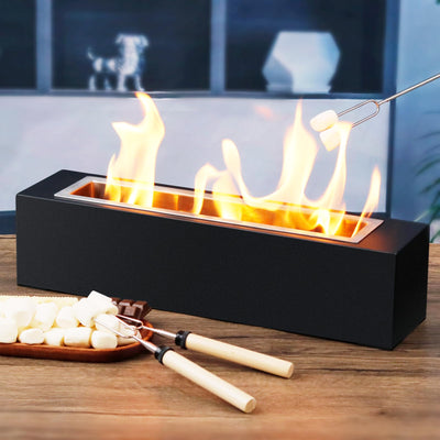 KORNIFUL Tabletop Fire Pit with S’Mores Maker Kit – Large Indoor & Outdoor Portable Fireplace for Patio, Balcony, Holiday Parties, Family Gatherings & Friday Nights – Premium Table Top Firepit