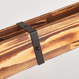 Maxax 4 Lights Kitchen Island Lighting, Led 4000K Farmhouse Linear Chandelier for Dining Room Pool Table Pendant Light Fixture, Rustic Wood Grain Finish, 39.3'' Industrial Pendant Light, Bulb Include Maxax