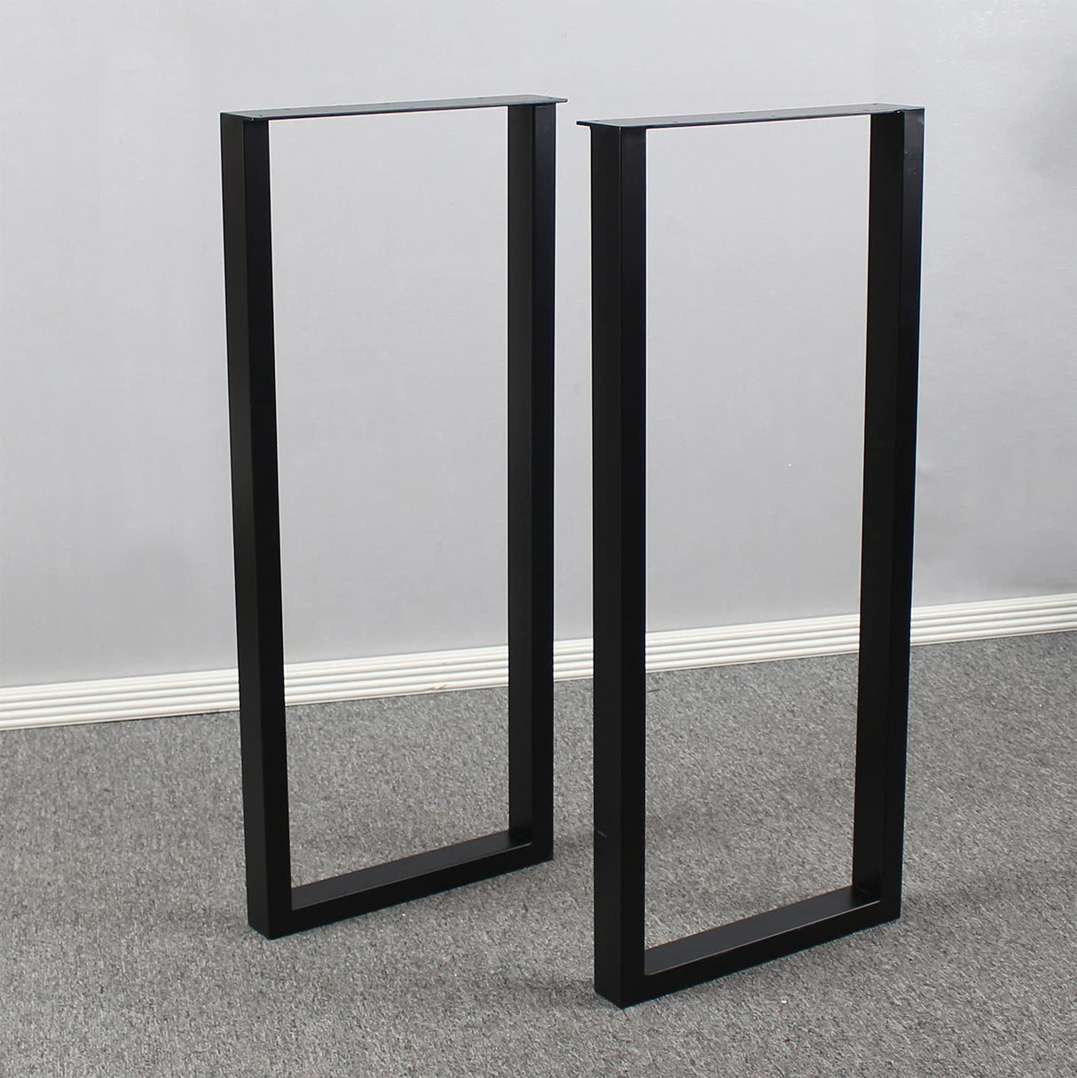 MBQQ Furniture Legs 35" Height 15" Wide Rustic Decory Rectangle Shape Table Legs,Heavy Duty Metal Desk Legs,Dining Table Legs,Industrial Modern, DIY Iron Bench Legs MBQQ