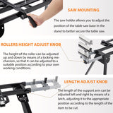 GarveeTech Portable Miter Saw Stand, Folding, Universal Saw Stand for 440 Lb Max Table Saw, 76-4/5'' Adjustable Stand Miter Saw Table, Stainless Steel, Compatible with Most Table Saws GarveeTech