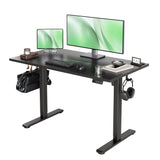 Seang Standing Desk with Adjustable Height, 48x24 Inch Electric Stand Up Desk for Home Office, Studio, Computer Workstation, Black Top Seang