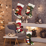 Dreampark Christmas Stockings 4 Pack 18" Big Xmas Stockings Decoration - Santa Snowman Reindeer Penguin Family Stockings for Home Decor Set of 4 Dreampark