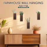 Ziliny 4 Pack Wood Wall Planter for Dried Flowers and Artificial Greenery Indoor Plants Holder, Wood Wall Decor Wooden Pocket Vase Modern Farmhouse Wall Hanging Planter for Living Room Bedroom Home Ziliny