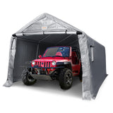 VEVOR 10x15 ft Instant Garage Portable Carport Car Canopy, Outdoor Portable Storage Shed with Roll-up Zipper Door and Ventilated Windows for Cars, Garden Tools VEVOR
