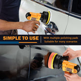 CJC Buffer Polisher - 110V 600W Variable Speed Polisher Machine - Random Orbital Polisher Buffer,For Floor,Car,Furniture,Metal for waxing and polishing with Professional Buffing and Polishing Kit cjc