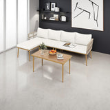 YITAHOME 6 Pieces Patio Furniture Set with Coffee Table & Washable Cushions, Wicker Rattan Conversation Sectional Set for Garden Yard Pool Beige YITAHOME