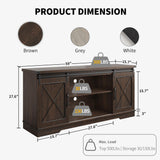 IDEALHOUSE Farmhouse TV Stand and Entertainment Center for TV Up to 65 Inches with Sliding Barn Doors and Adjustable Shelf, Tv Media Console Table with Storage Cabinet for Living Room, Bedroom, Brown IDEALHOUSE