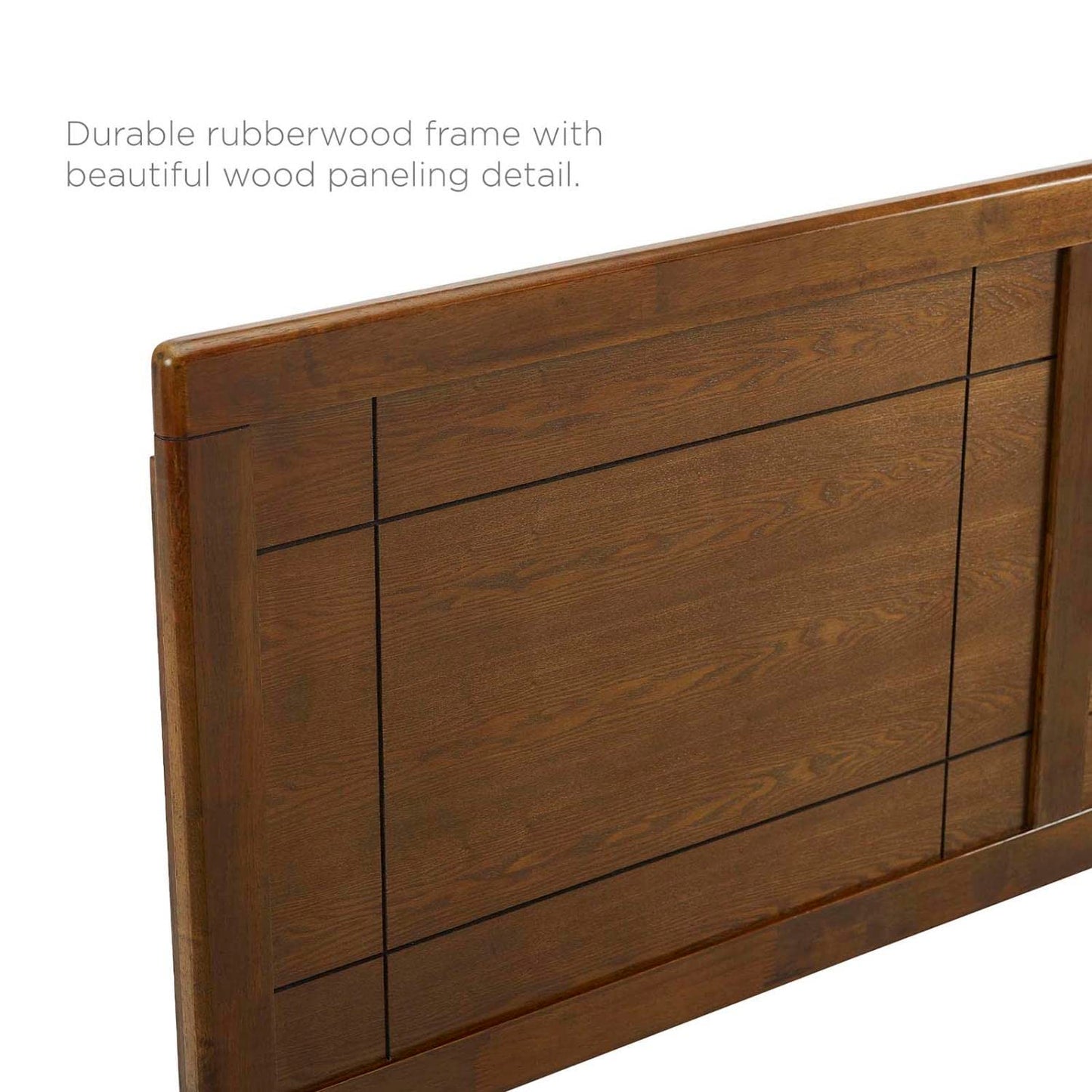 Modway Archie King Wood Headboard with Window Pane Design - Walnut - WoodArtSupply