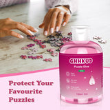 GHHKUD Jigsaw Puzzle Glue,450ML Puzzle Glue Clear with Applicator Brushes for Puzzle Paper Wood, Replace Puzzle Saver Sealer for Over Thousands Pieces of Puzzle Glue Sheets Accessories Tools (Pink) GHHKUD