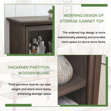 Plturdke Farmhouse Barrister Bookcase with Drawers Tall Bookshelf with Storage Kitchen Pantry Cabinet Curio Cabinet Display Cabinet with Flip up Glass Doors and Shelves Book Shelf for Bedroom (Brown) Plturdke